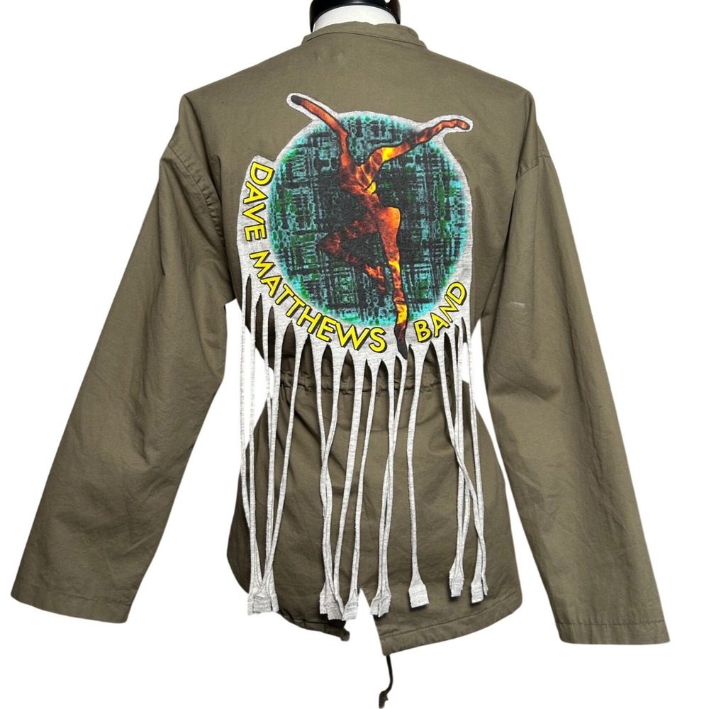 Sophie Rue Olive Green‎ Dave Matthews Band Utility Jacket Women's M Fringed Boho